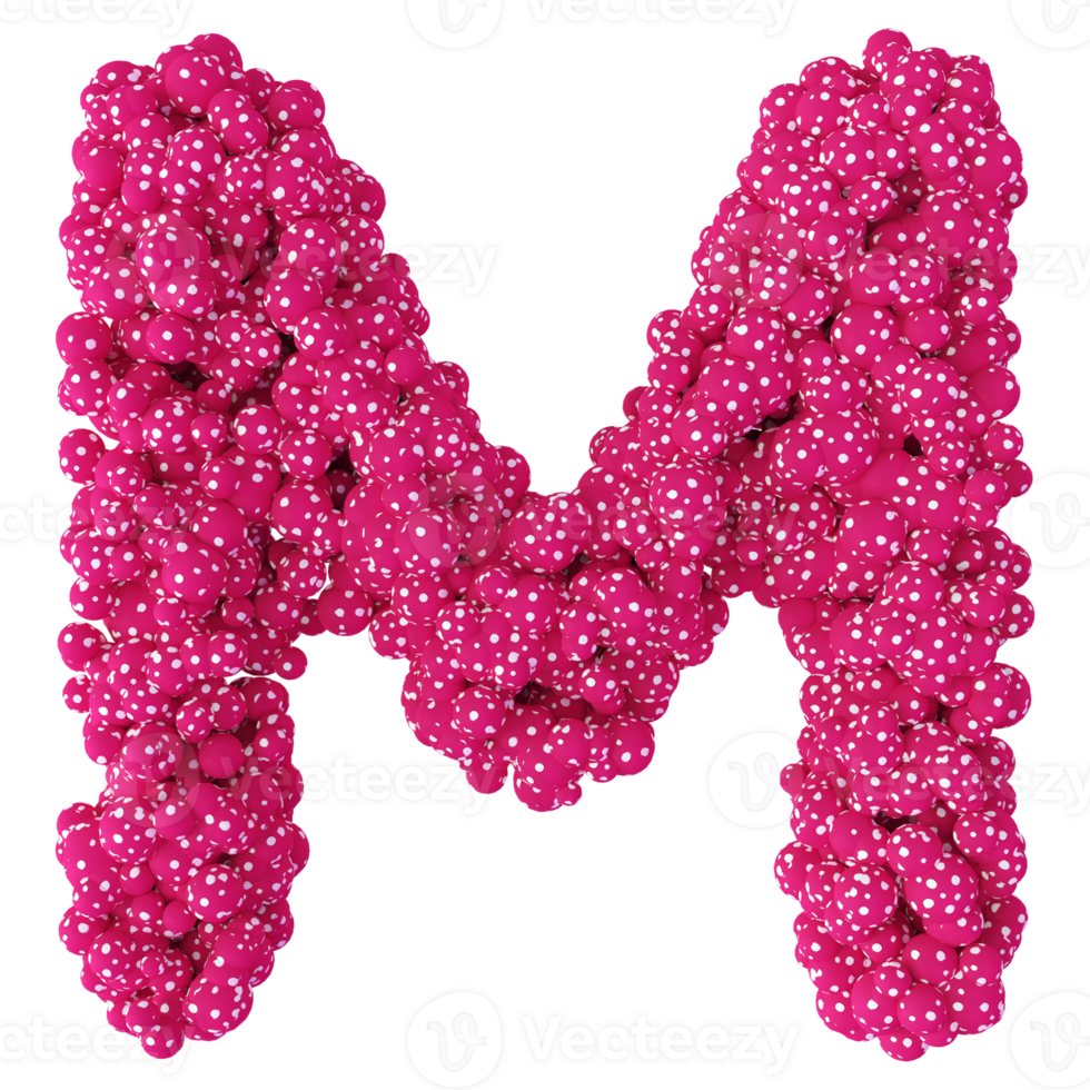 3D Font Letter M uppercase png