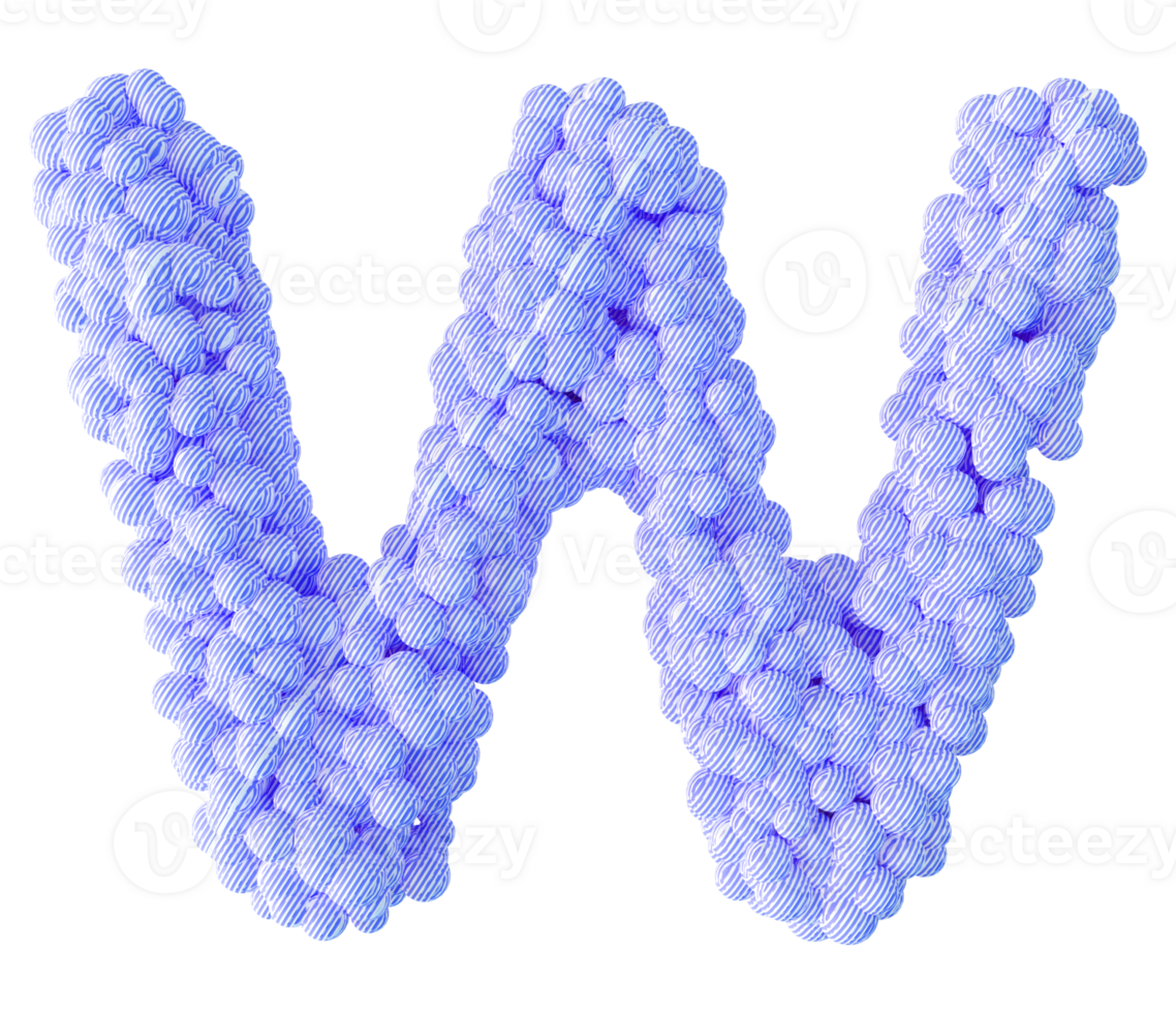 3D Font Letter W uppercase png
