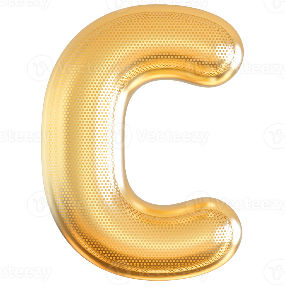 3D Font Letter C uppercase png