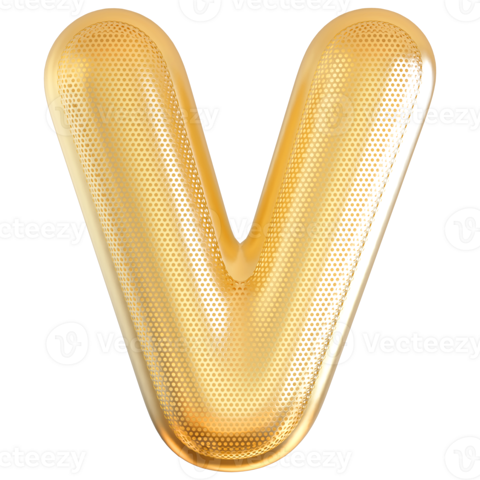 3D Font Letter V uppercase png