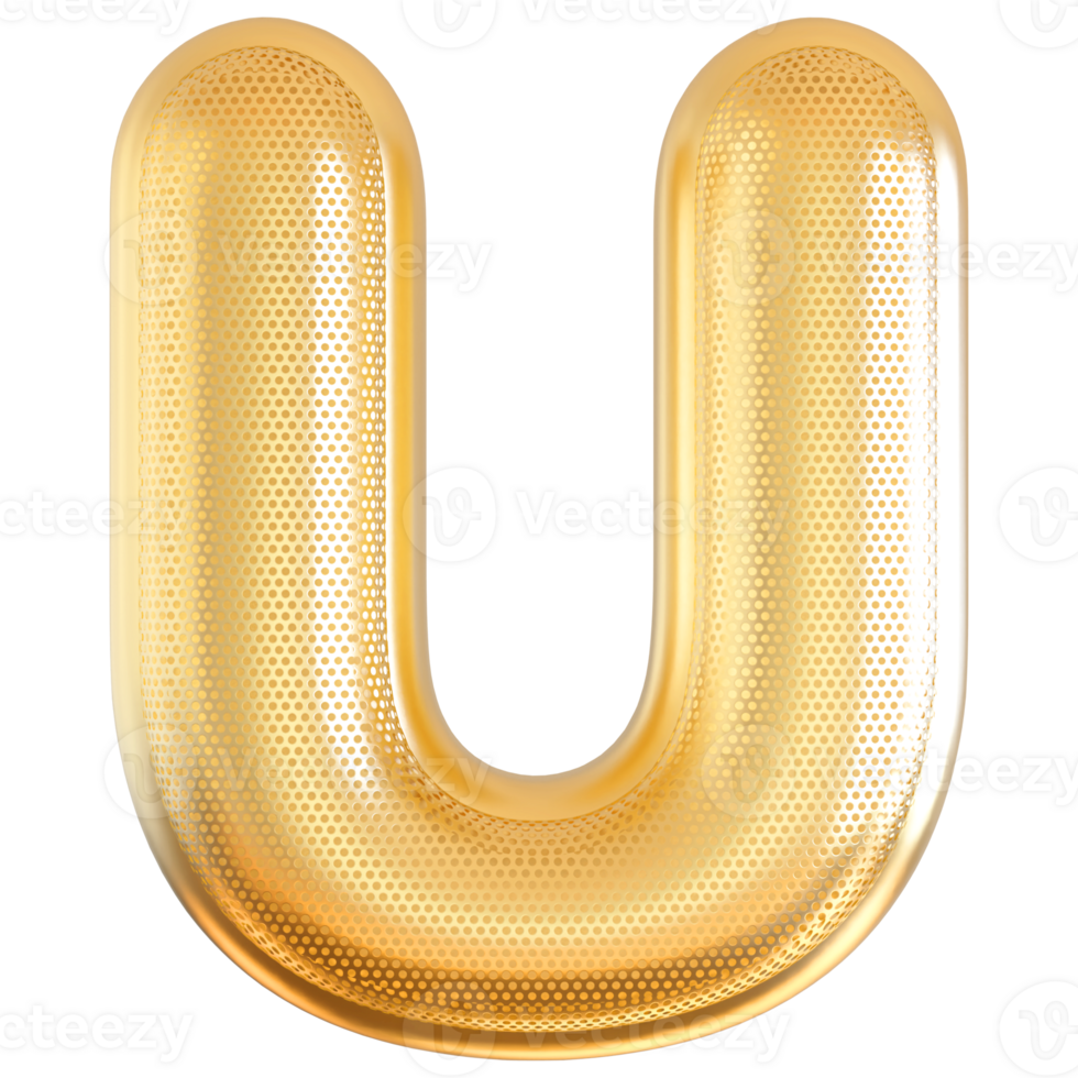 3D Font Letter U uppercase png