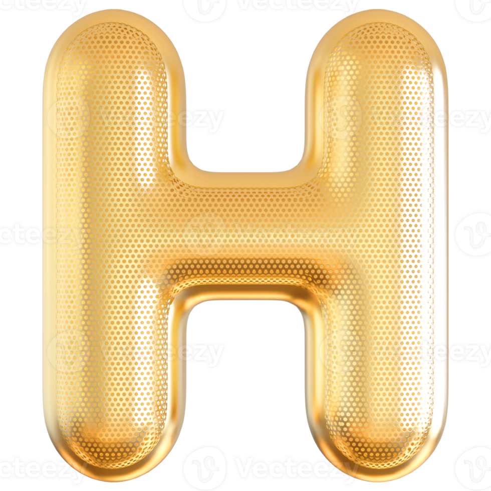 3D Font Letter H uppercase png
