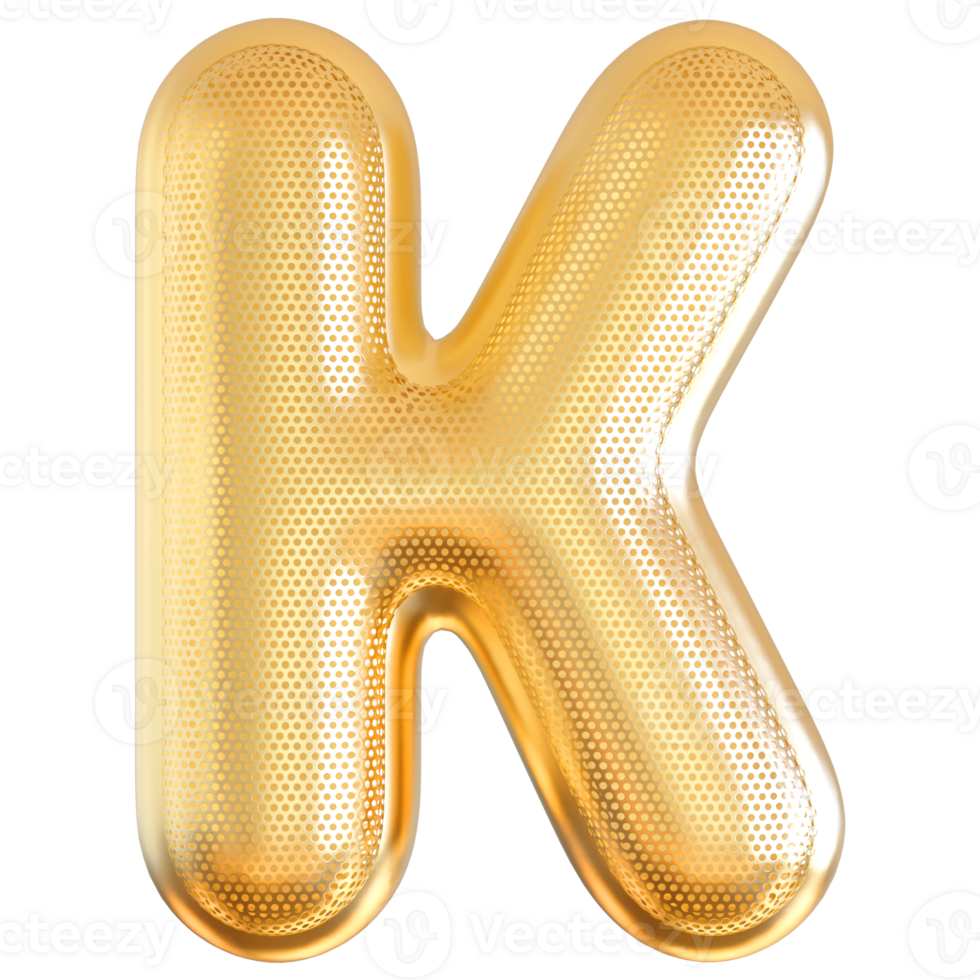3D Font Letter K uppercase png