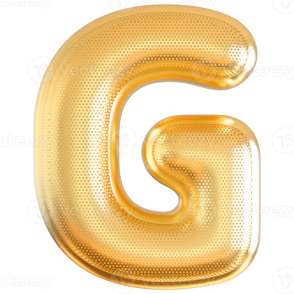 3D Font Letter G uppercase png