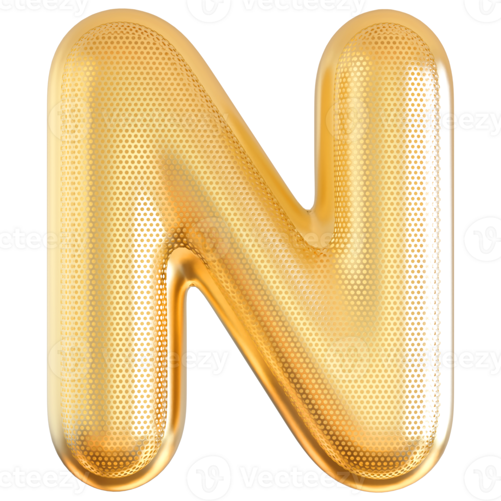 3D Font Letter N uppercase png