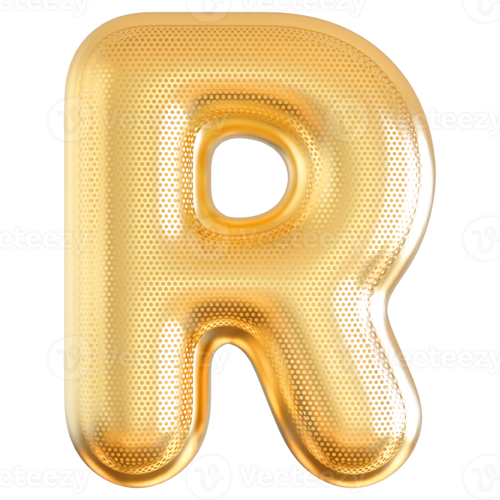 3D Font Letter R uppercase png