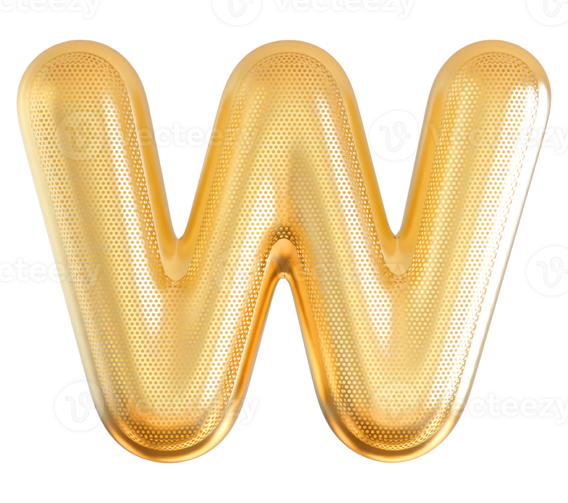 3D Font Letter W uppercase png
