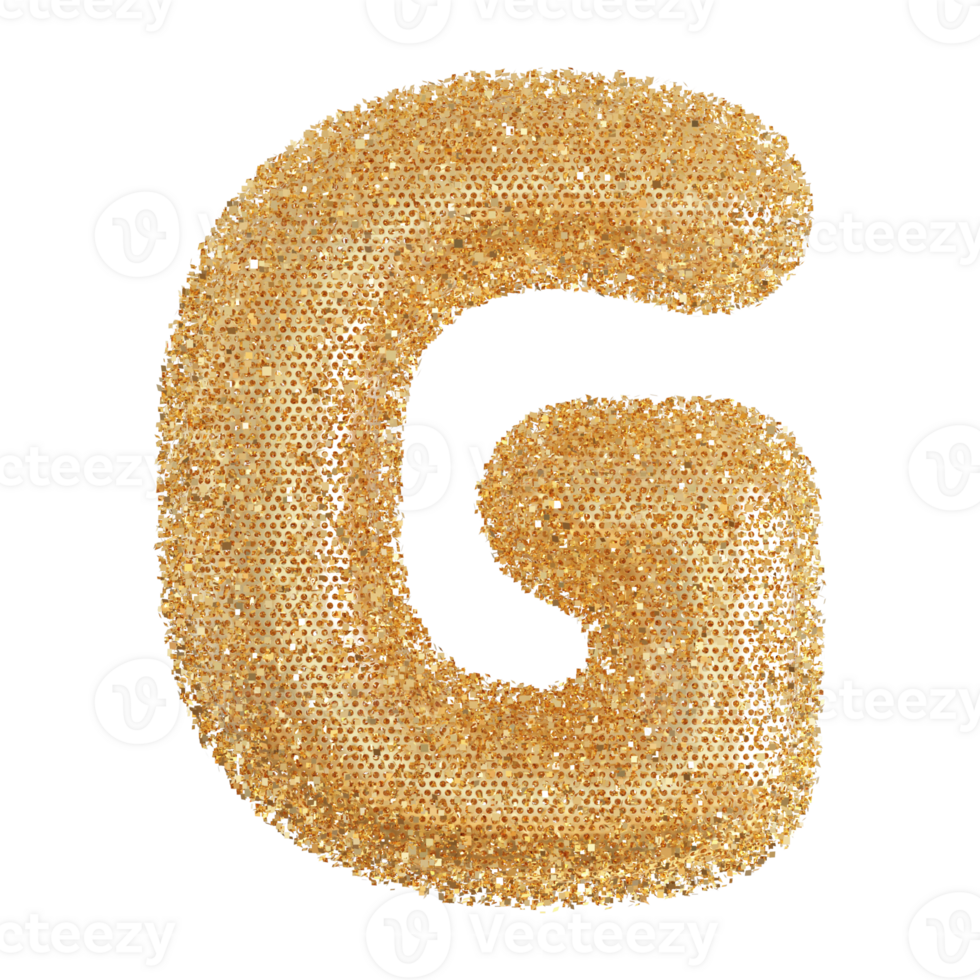 3D Font Letter G uppercase png