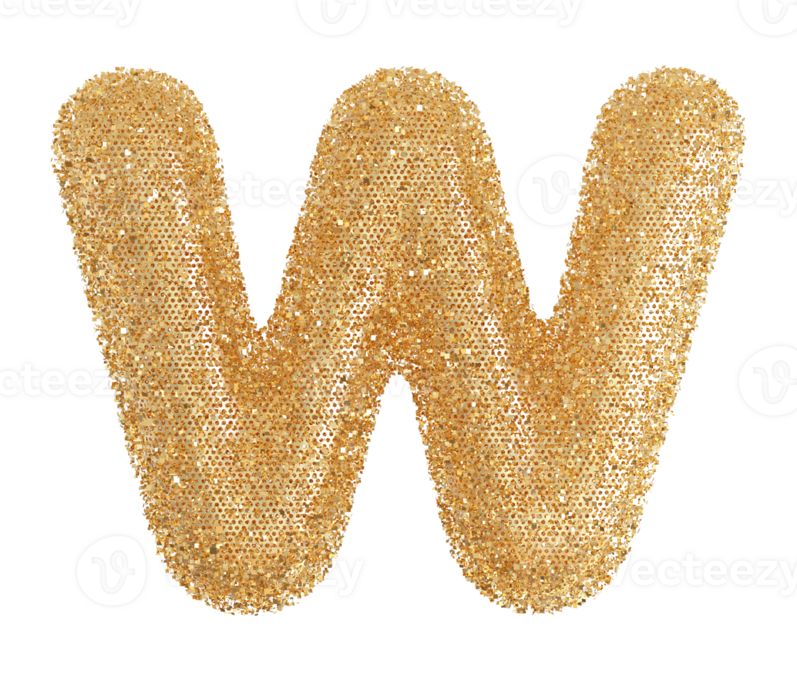 3D Font Letter W uppercase png