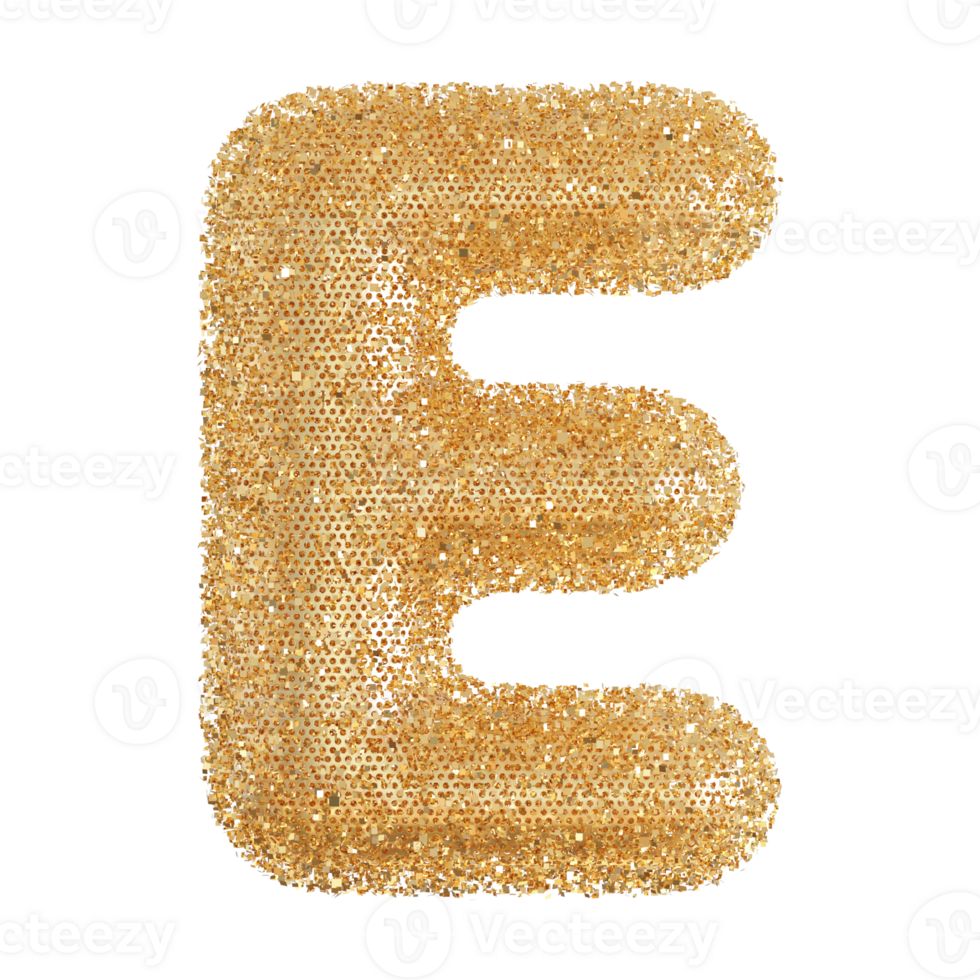 3D Font Letter E uppercase png