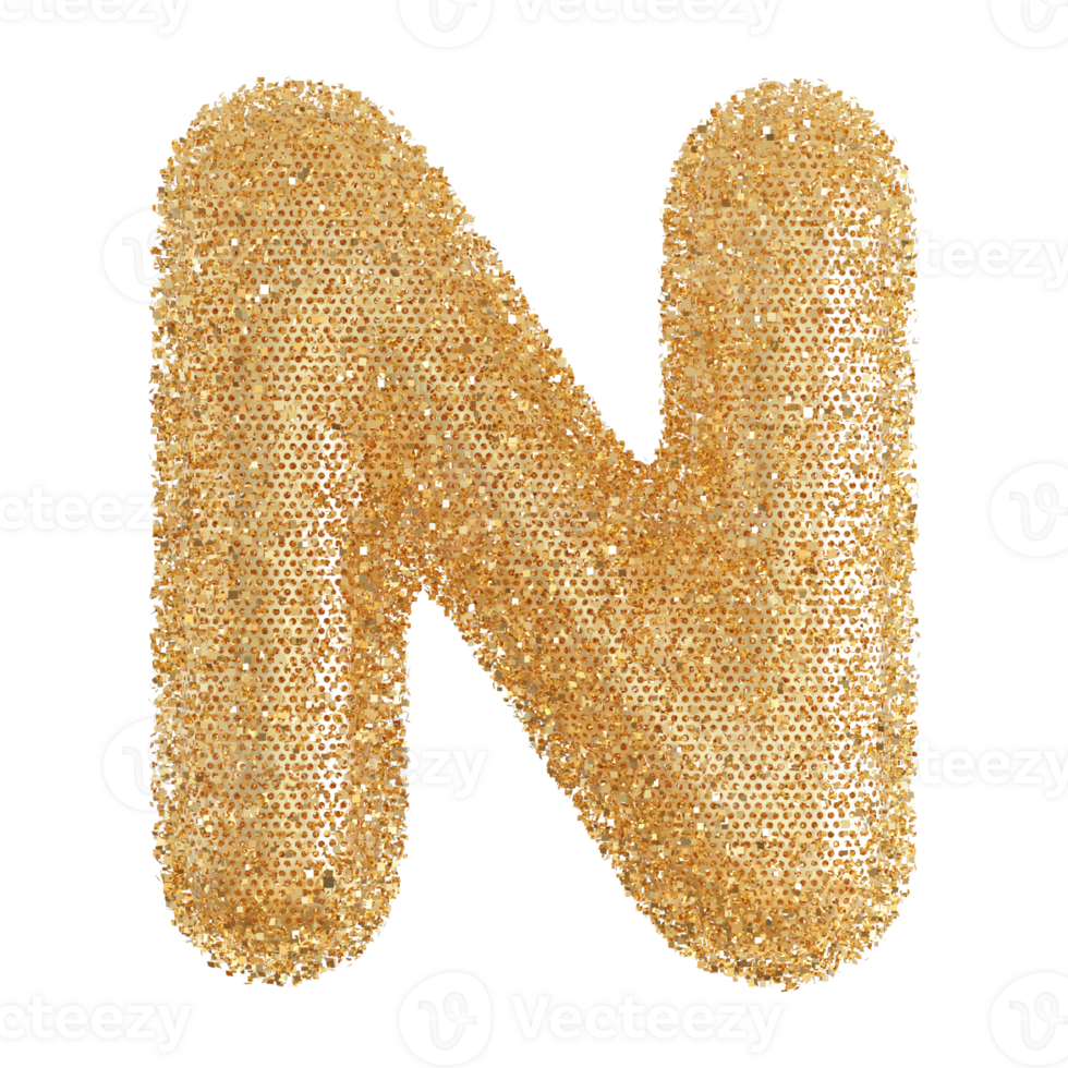 3D Font Letter N uppercase png