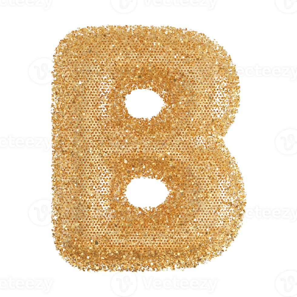 3D Font Letter B uppercase png