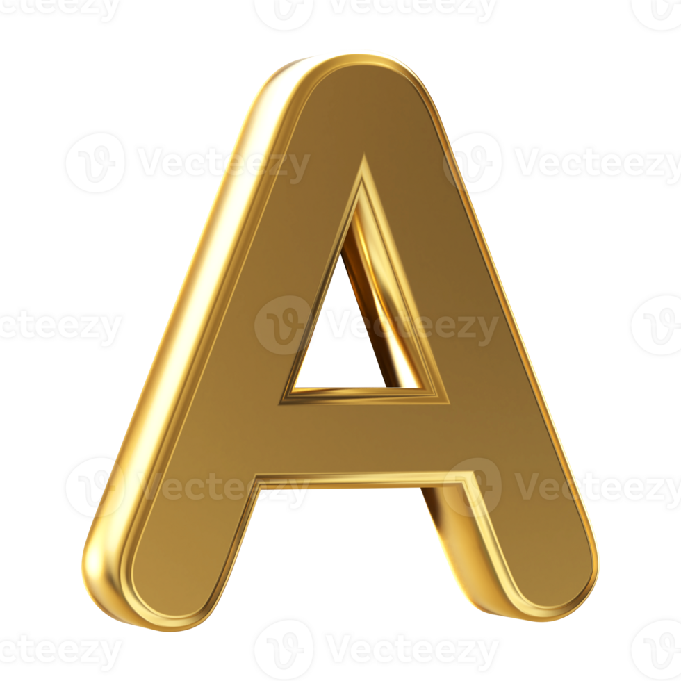 3D Font Letter A uppercase png