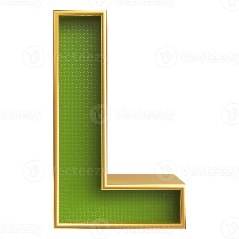3D Font Letter L uppercase png