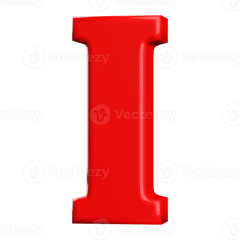 3D Font Letter I uppercase png