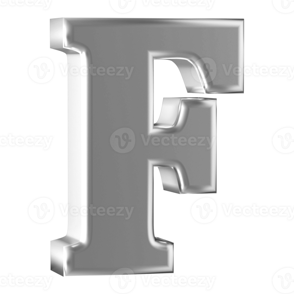 3D Font Letter F uppercase png