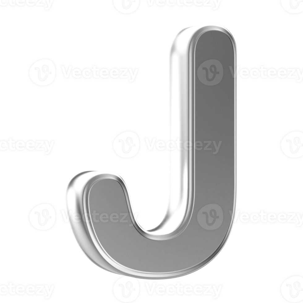 3D Font Letter J uppercase png