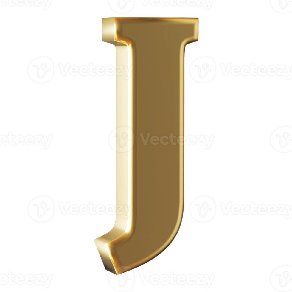 3D Font Letter J uppercase png
