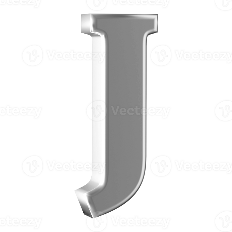 3D Font Letter J uppercase png