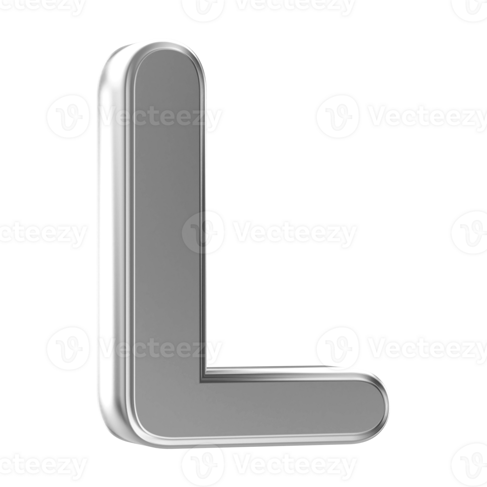3D Font Letter L uppercase png