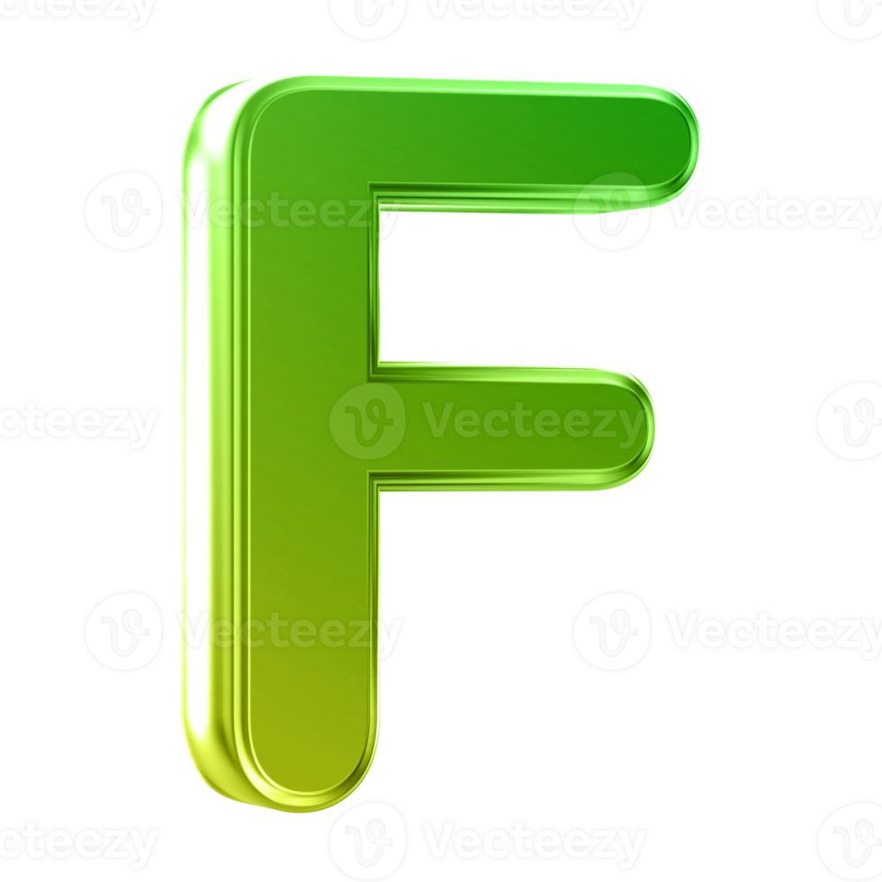 3D Font Letter F uppercase png