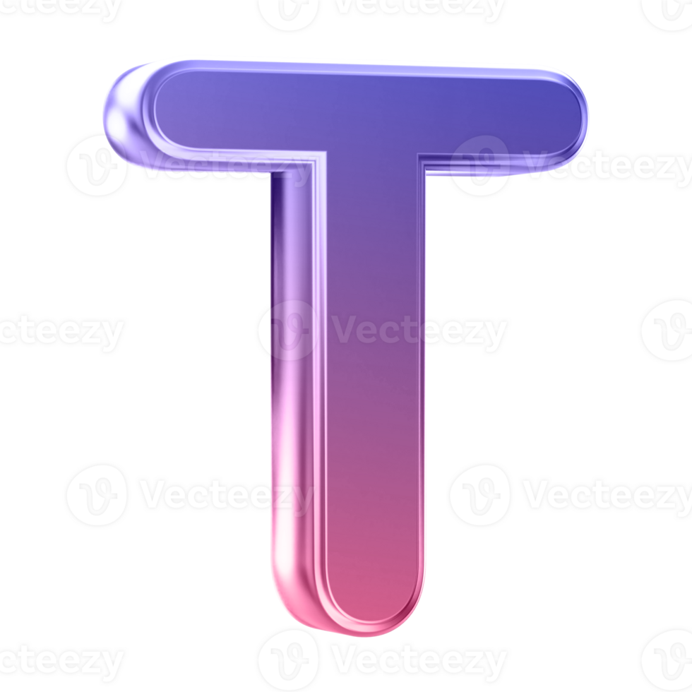 3D Font Letter T uppercase png