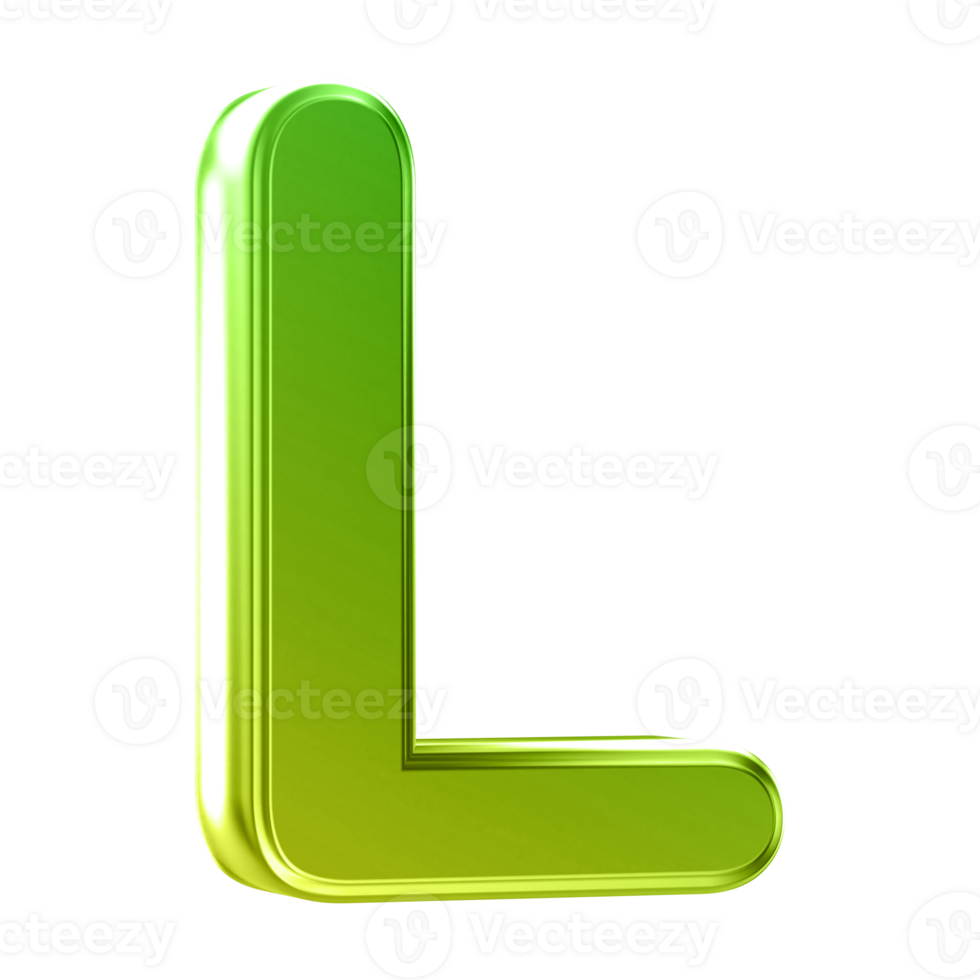 3D Font Letter L uppercase png