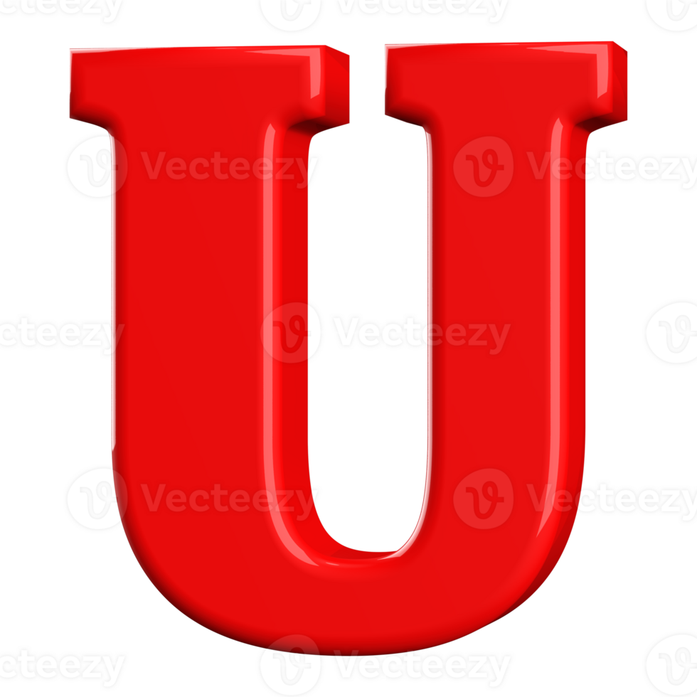 3D Font Letter U uppercase png