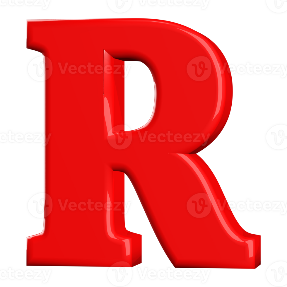 3D Font Letter R uppercase png