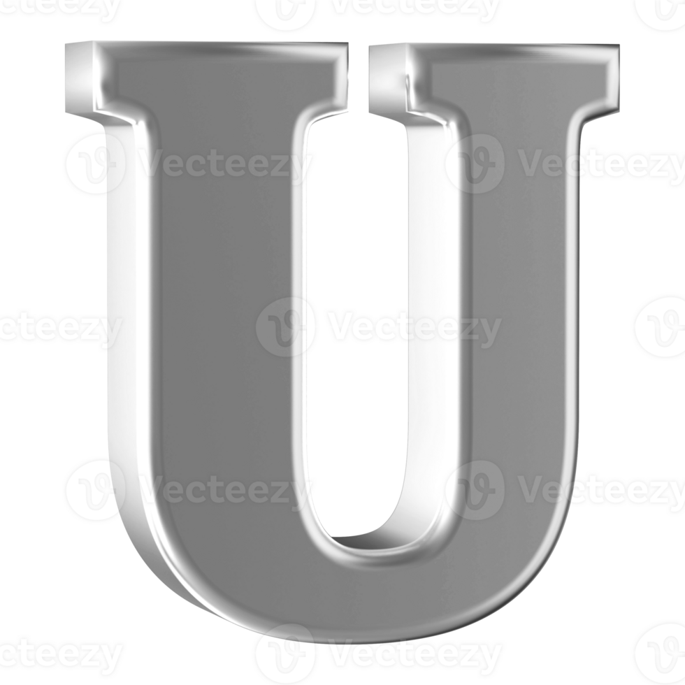 3D Font Letter U uppercase png