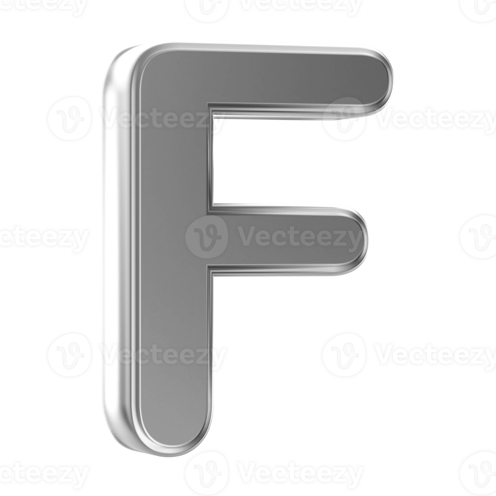 3D Font Letter F uppercase png
