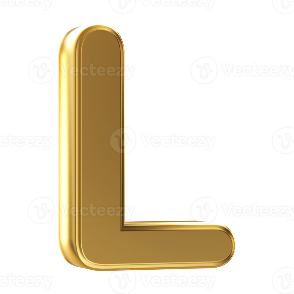3D Font Letter L uppercase png