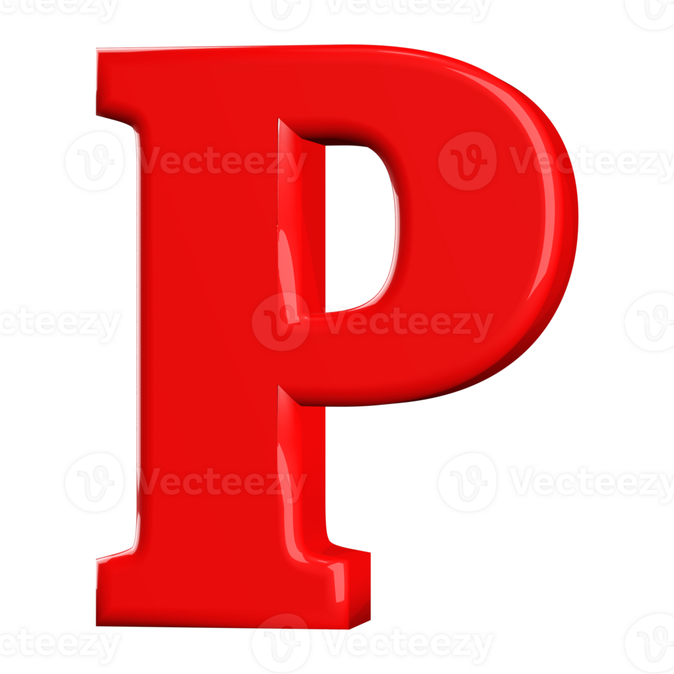 3D Font Letter P uppercase png