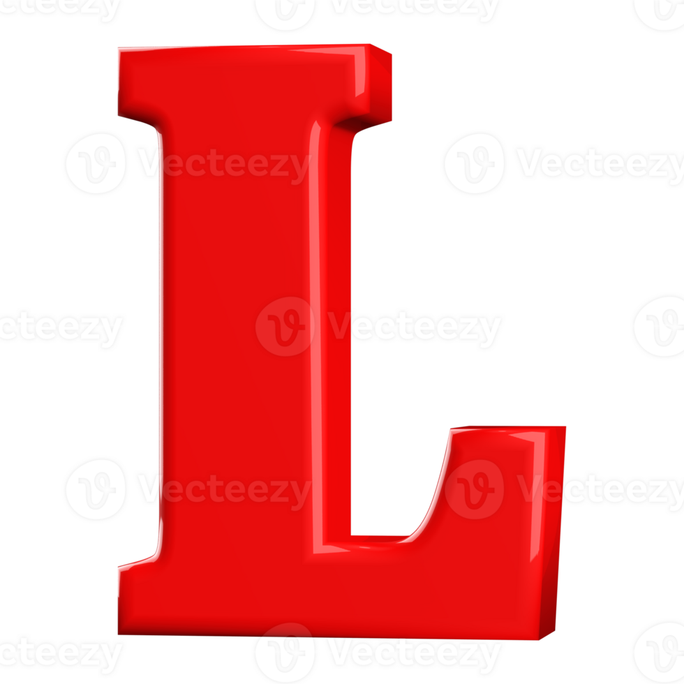 3D Font Letter L uppercase png