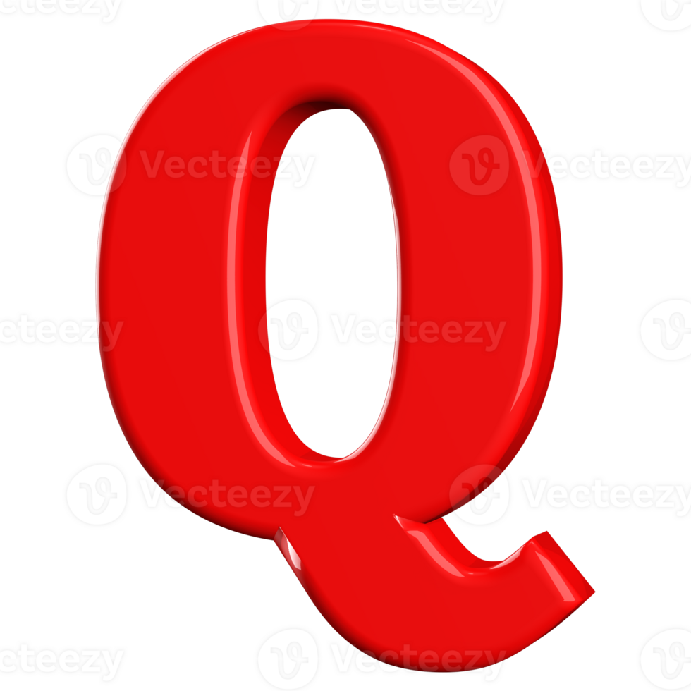 3D Font Letter Q uppercase png