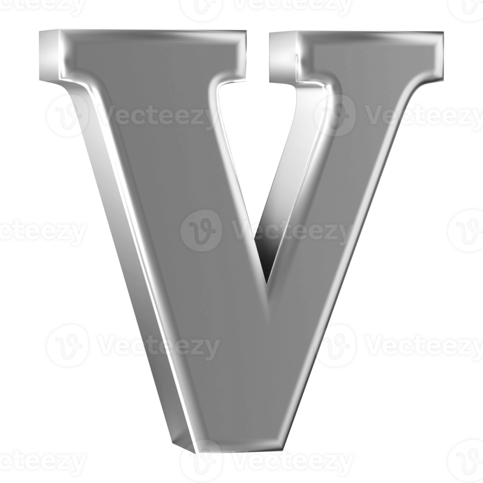 3D Font Letter V uppercase png