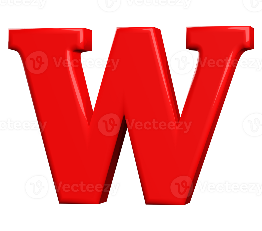 3D Font Letter W uppercase png
