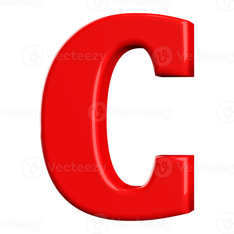 3D Font Letter C uppercase png