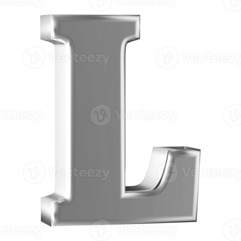 3D Font Letter L uppercase png