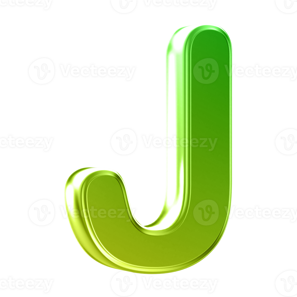 3D Font Letter J uppercase png