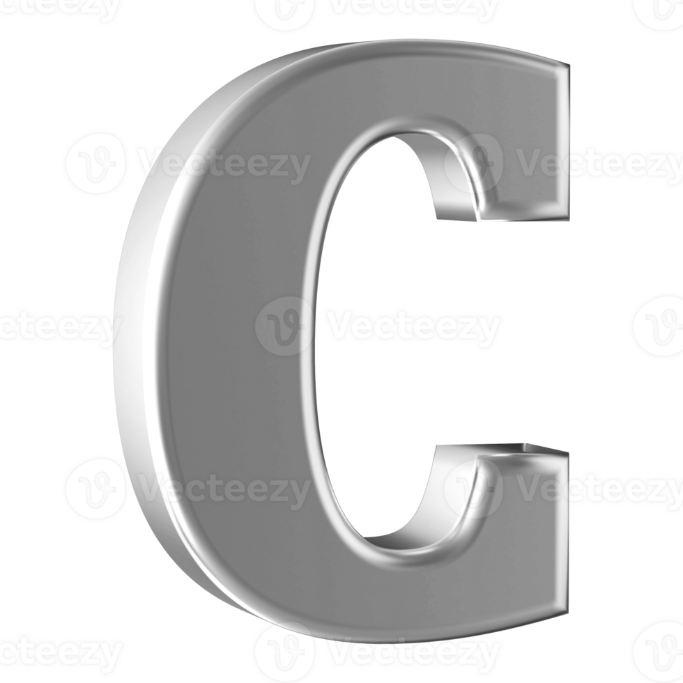 3D Font Letter C uppercase png