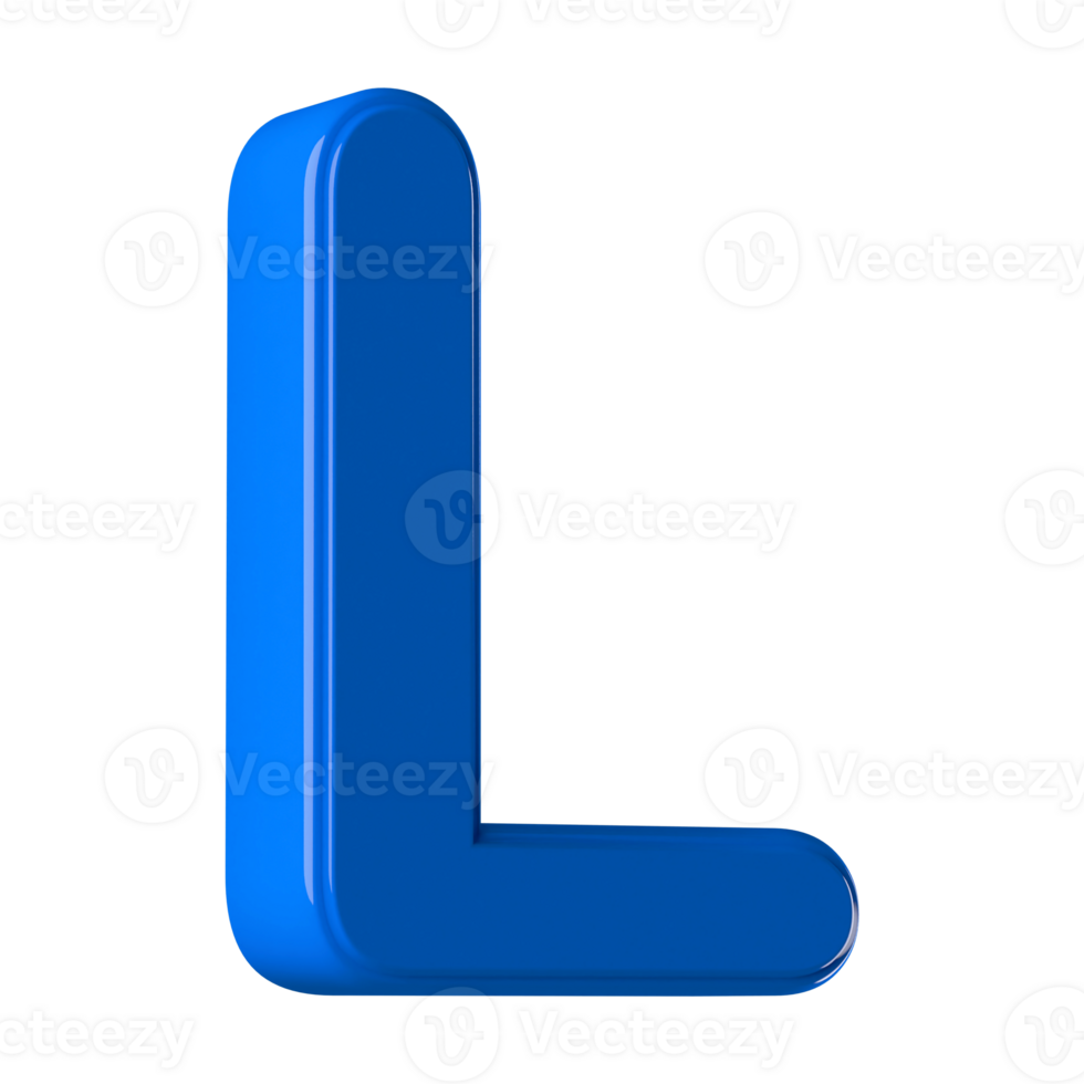 3D Font Letter L uppercase png