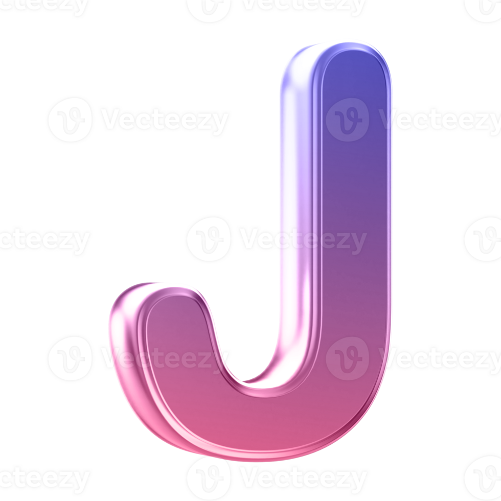 3D Font Letter J uppercase png