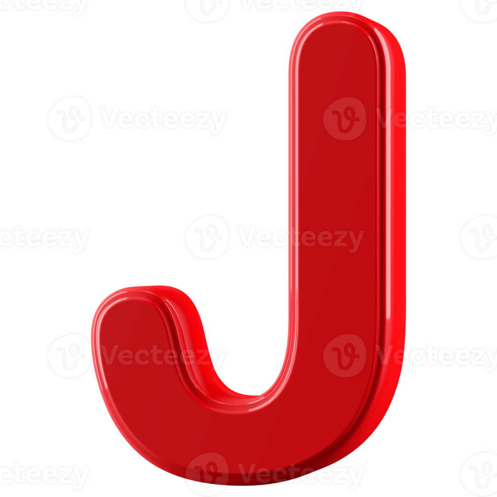 3D Font Letter J uppercase png
