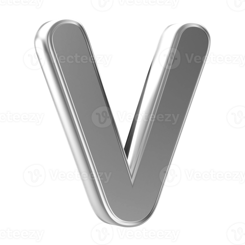 3D Font Letter V uppercase png