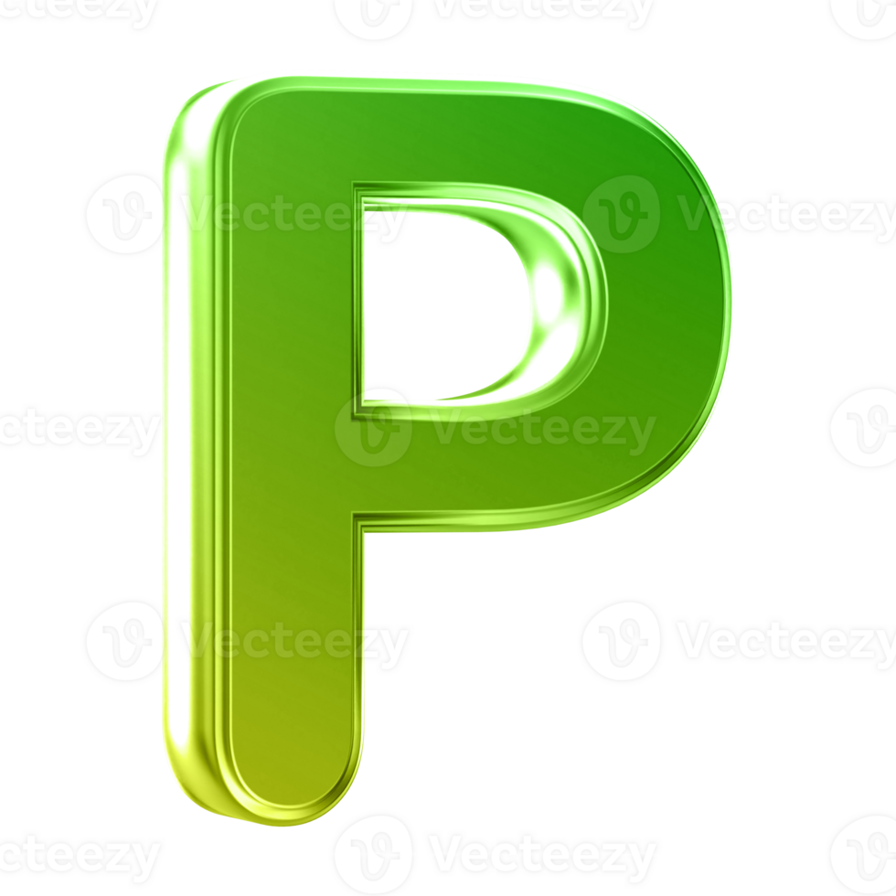 3D Font Letter P uppercase png