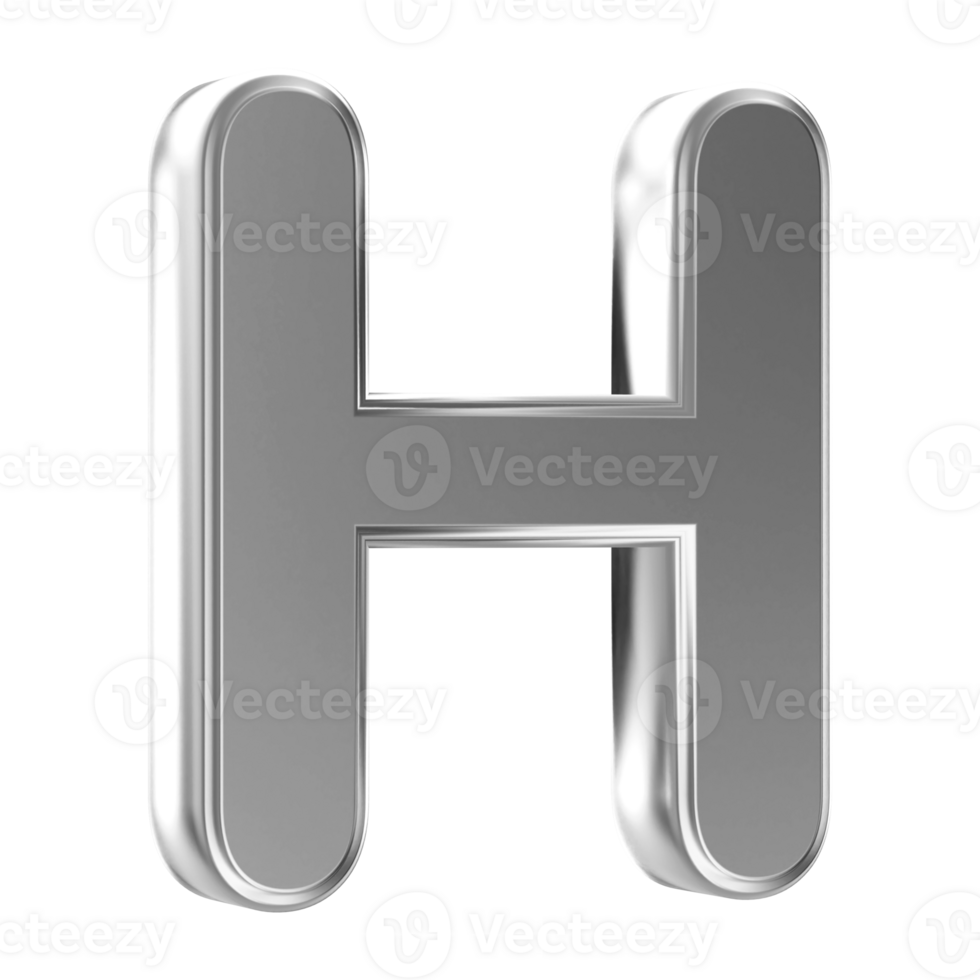 3D Font Letter H uppercase png