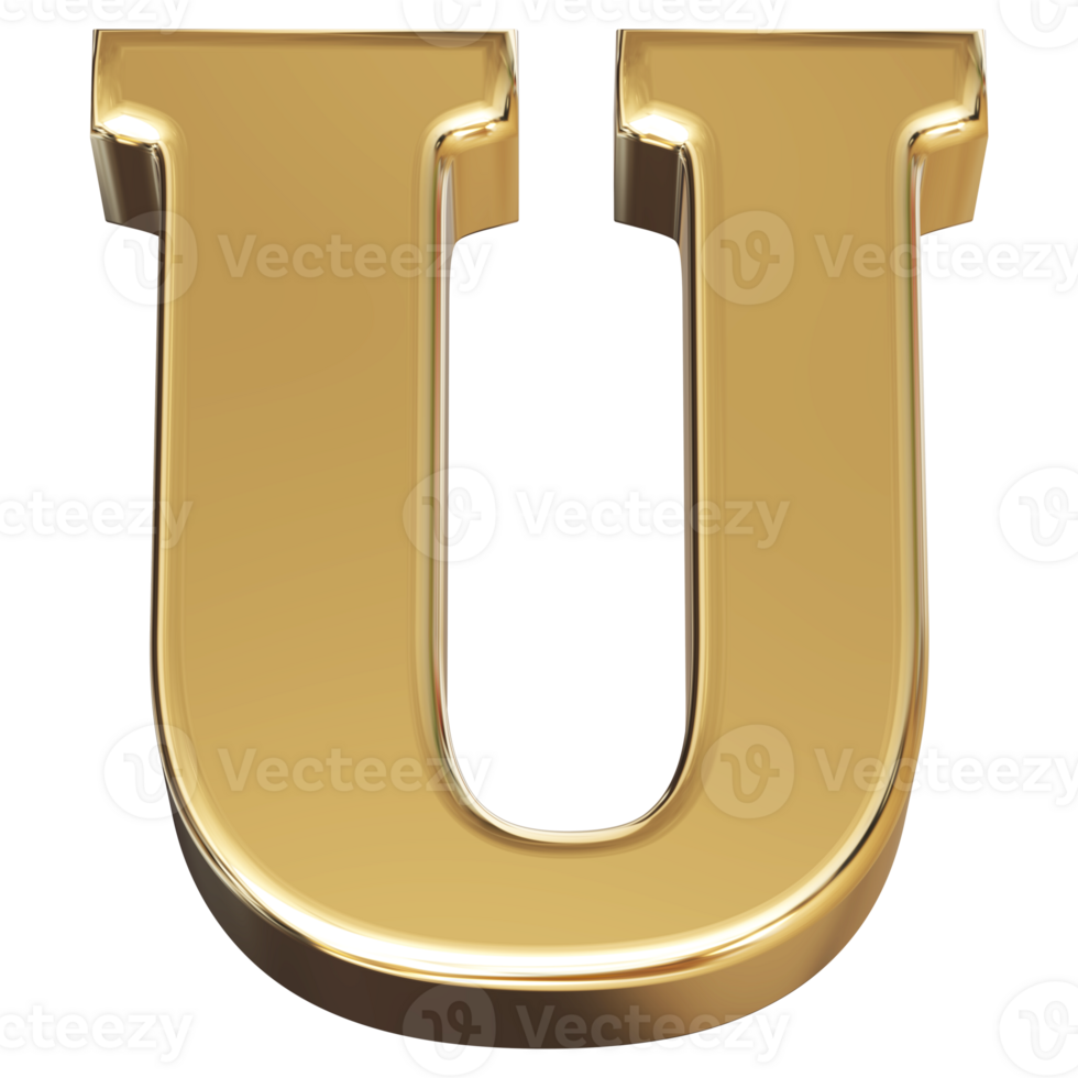 3D Font Letter U uppercase png