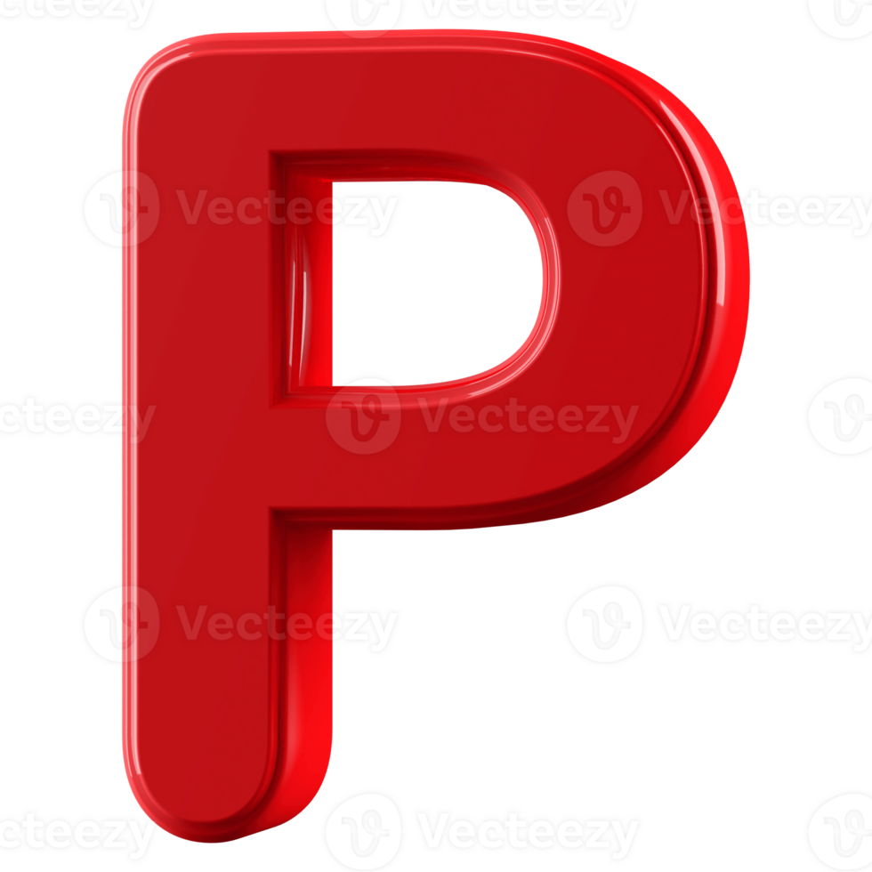 3D Font Letter P uppercase png