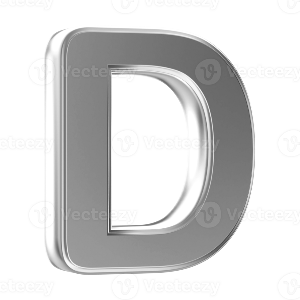 3D Font Letter D uppercase png